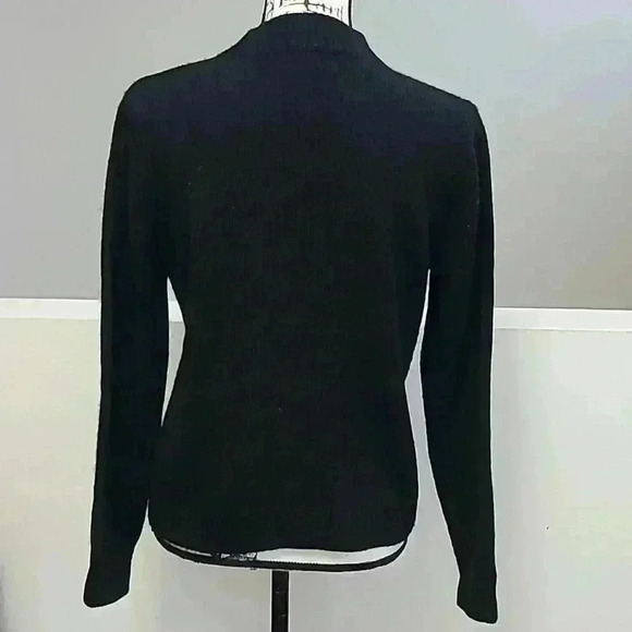 Worthington embroidered velvet applique regency mock neck glam sweater - Picture 2 of 2